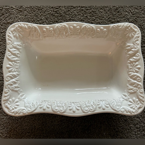1950’s BIZZIRRI Made Italy Off White Scalloped Ceramic Rectangle Serving Dish x3 - Picture 7 of 11